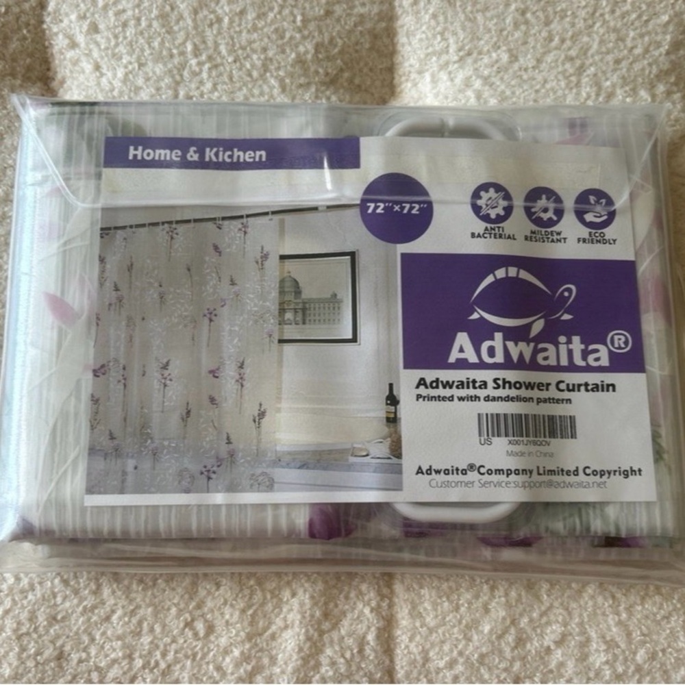 Home and Kitchen Purple Shower Curtain